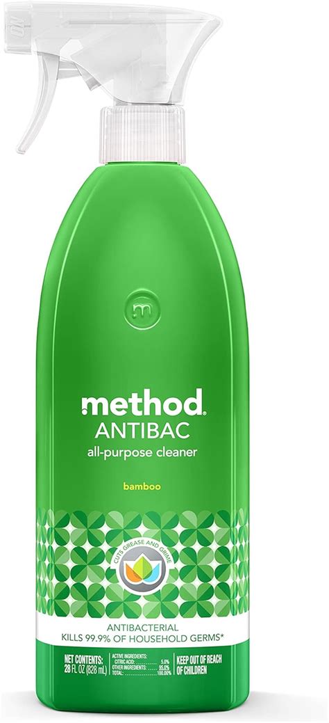 Amazon.com: Method Antibacterial All-Purpose Cleaner Spray, Bamboo, Kills 99.9% of Household ...