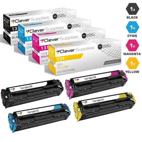 Compatible Canon 131 Toner Cartridges 4 Color Set (131BK, 131Y, 131M, 131C) - Clever Supplies ...