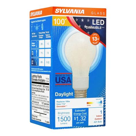 Sylvania 100W A21 LED Light Bulb, Dimmable, Daylight - Walmart.com ...