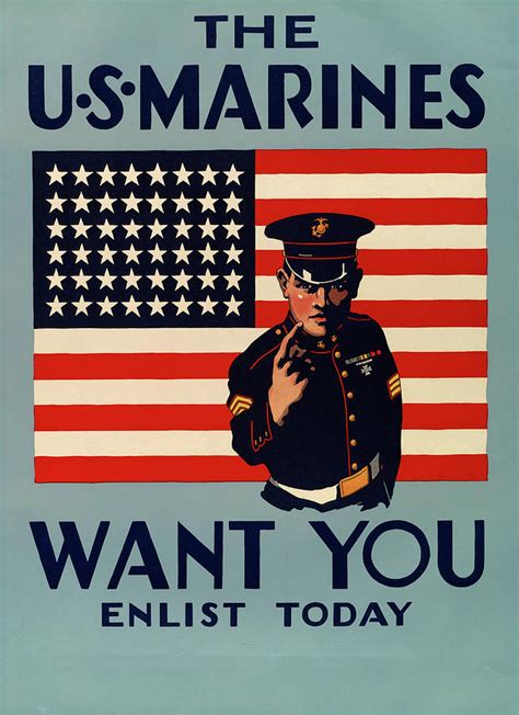 The U.S. Marines Want You Painting by American Poster - Pixels