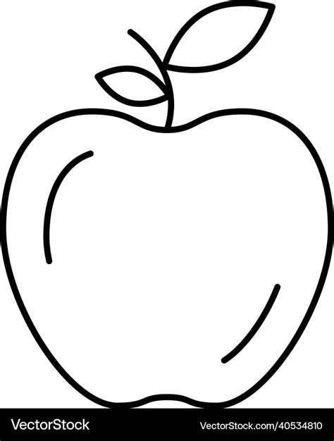 Apple fruit icon outline Royalty Free Vector Image