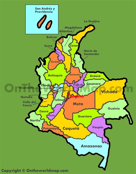 Colombia Map - Clipart - Map of Colombia