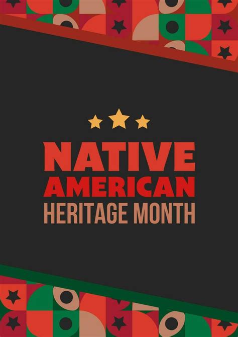 Native American Heritage Month. Poster design with abstract ornaments ...