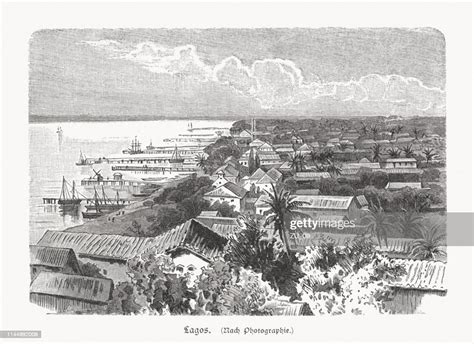 Historical View Of Lagos In Nigeria Wood Engraving Published In 1897 High-Res Vector Graphic ...