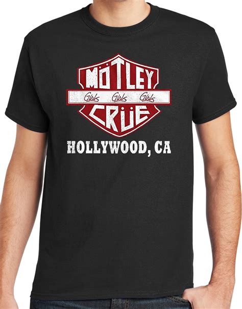 Motley Crue GIRLS GIRLS GIRLS Hollywood Sign Mens Black T-shirt, Large ...