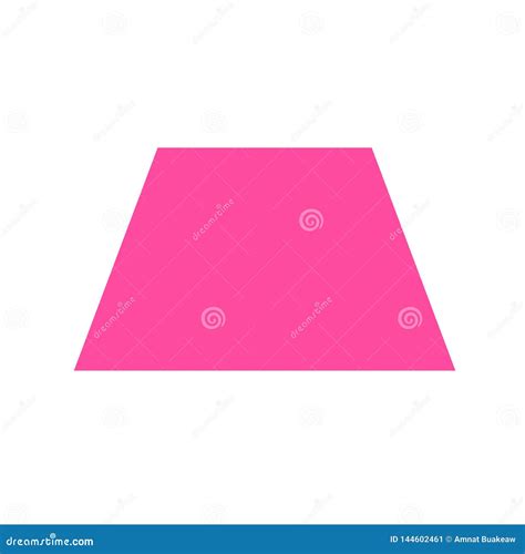 Pink Trapezoid Basic Simple Shapes Isolated on White Background ...