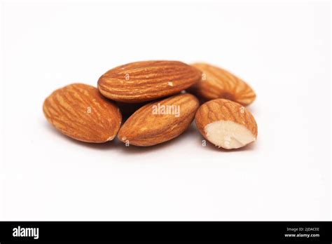 Delicious almond nut raw piece for vegan. Almond full macro shoot nuts ...