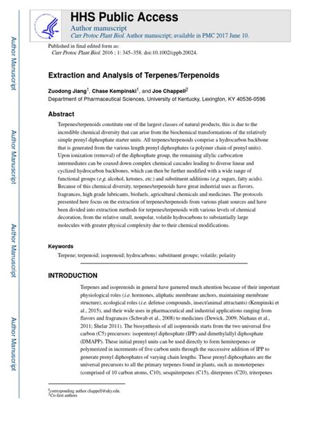 Terpenes Extraction | PDF | Chromatography | Gas Chromatography