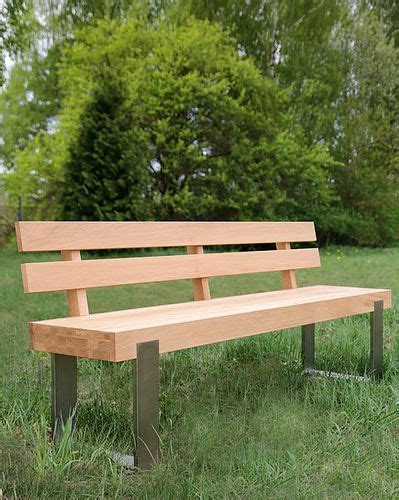 Contemporary garden bench - FRAME - MILONI Deutschland - wooden / with backrest