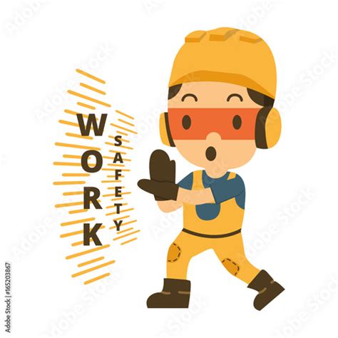 cartoon construction working with Safety,Work with safety Stock Vector ...