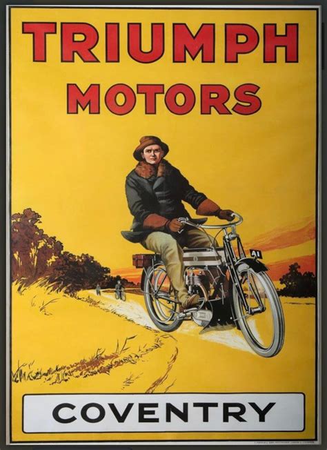 Triumph Motorcycles 1920s Vintage Advertising Poster | Etsy