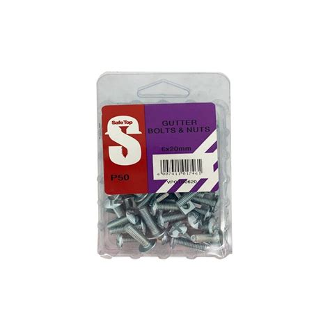 Value Pack Gutter Bolts & Nuts M6 X 20mm Quantity:50, SAFETOP - Cashbuild