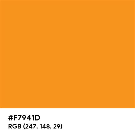 Orange CMYK color hex code is #F7941D