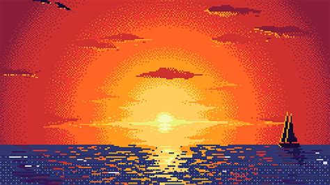 HD wallpaper: Outrun Pixel Sunset | Wallpaper Flare