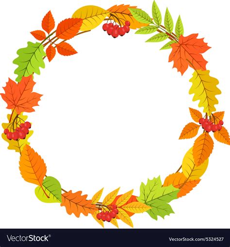 Autumn garland bright fall leaves Royalty Free Vector Image