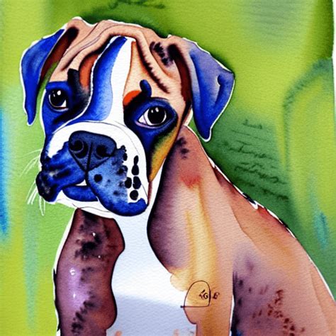 Watercolor Boxer Puppy · Creative Fabrica