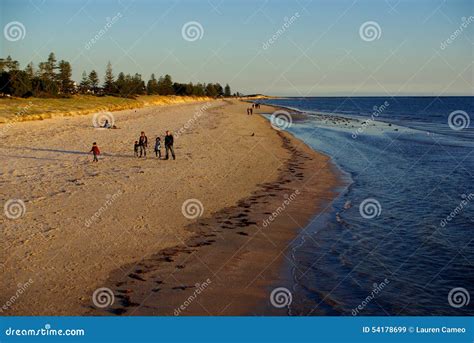 Family Sunset at Semaphore Beach Editorial Stock Image - Image of ...