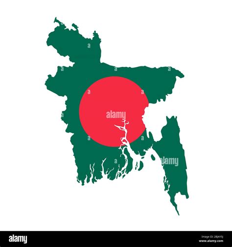 Bangladesh flag map. Country outline with national flag Stock Photo - Alamy