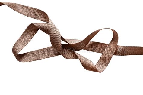 Element Of Decor Brown Ribbon Isolated On A White Background Stock Photo - Image of concept ...