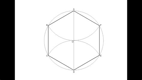 How to draw a regular hexagon inscribed in a circle - YouTube