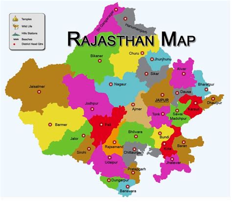 True Colors of India: Rajasthan Map - Rajasthan Tourism Map