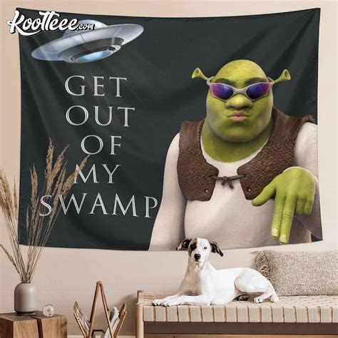 Shrek Get Out of My Swamp Meme Funny Wall Tapestry | Funny tapestry ...