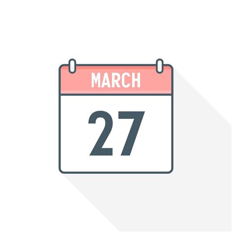 27th March calendar icon. March 27 calendar Date Month icon vector ...