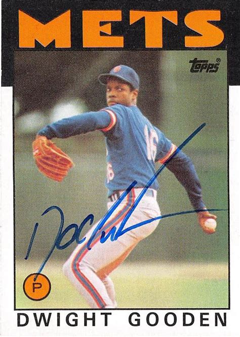 Dwight Gooden autographed baseball card (New York Mets) 1986 Topps #250 ...