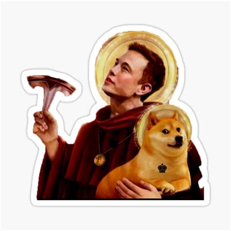 "dogecoin and elon musk" Sticker for Sale by Eif53 | Redbubble