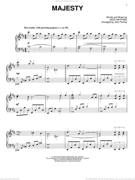 MAJESTY JACK HAYFORD SHEET MUSIC PDF