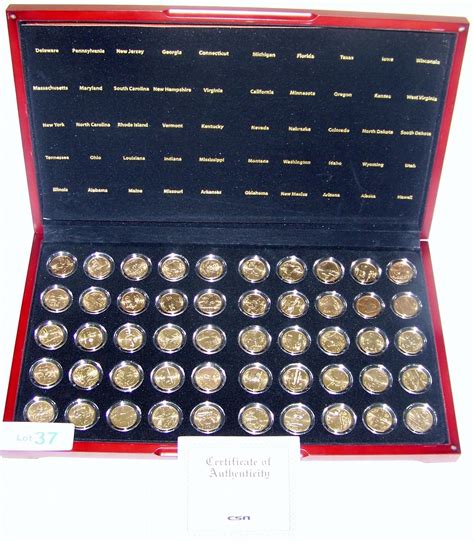 Coin Set. 50- 24Kt. Gold Plated State Quarter Set.