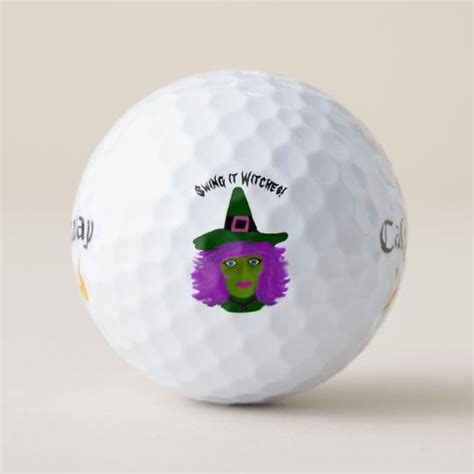 Funny Witch Halloween Golf Balls | Zazzle.com | Golf halloween, Halloween witch, Golf ball