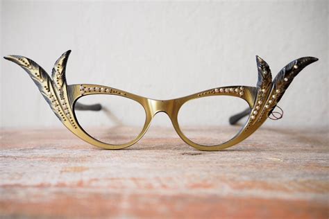 Vintage Cat Eye Eyeglasses Rare And Unique Shape Rhinestone | Free Hot ...