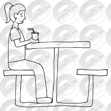 Picnic Table Outline for Classroom / Therapy Use - Great Picnic Table Clipart