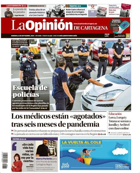 Portada del diario LA OPINIÓN del día 13/09/2020 – News Europa