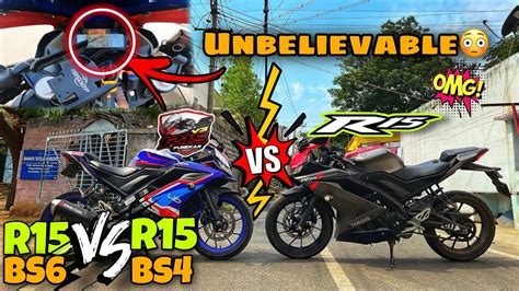 R15v3 vs R15v3💥 | BS6 vs BS4 🔥| unbelievable results | Crash 😰💔 bike ...