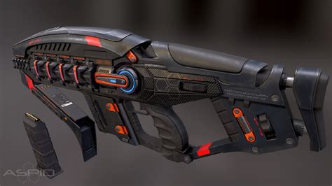 3d futuristic gun