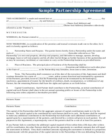 FREE 9+ Partnership Agreement Contract Samples in MS Word | PDF ...