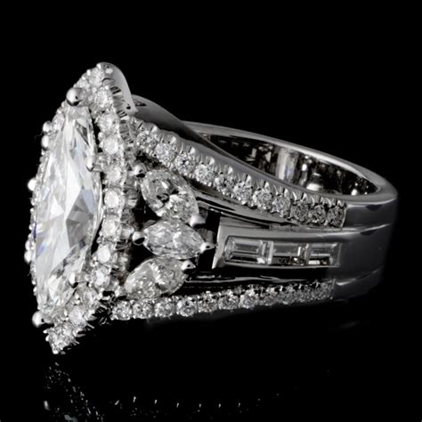 Ladies Custom Design Marquise Diamond Engagement Ring