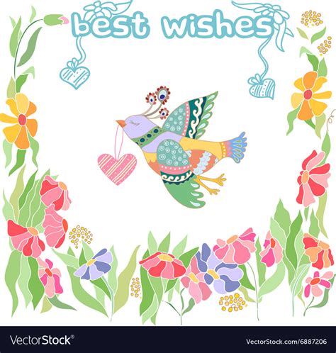 Best wishes Greeting card Royalty Free Vector Image