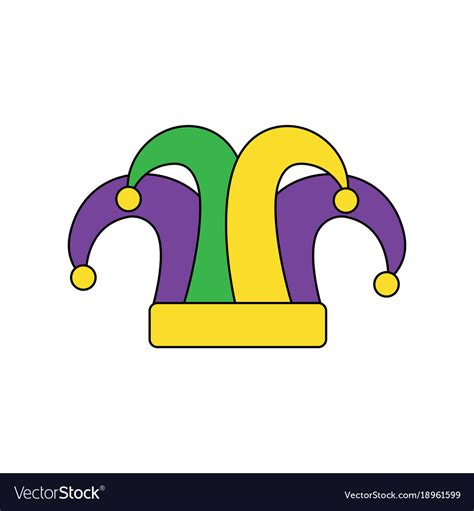 Mardi gras jester hat decoration design Royalty Free Vector