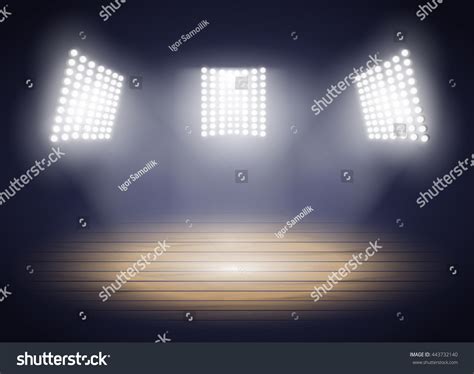 Stadium Lights Three Spotlights On Basketball Stock Vector (Royalty ...