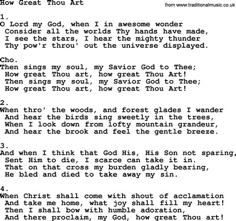 How Great Thou Art - Apostolic and Pentecostal Hymns and Songs lyrics, and PDF