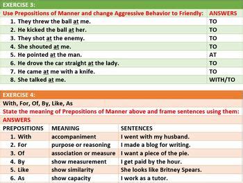 PREPOSITIONS OF MANNER LESSON PRESENTATION by JOHN DSOUZA | TpT