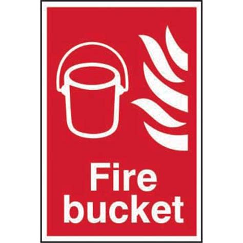 Fire Bucket' Sign, Self-Adhesive Semi-Rigid PVC (200mm x 300mm) | RSIS