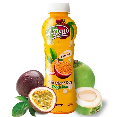 Nước Chanh Dây Thạch Dừa A-dew Chai 450ml – Công ty Nước giải khát Lai Phú