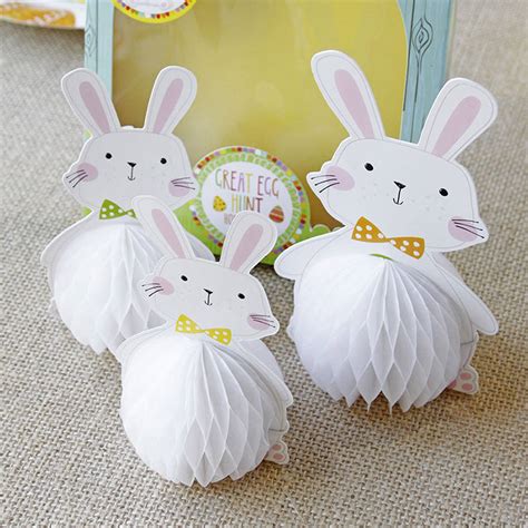 Easter Bunny Rabbit Honeycomb Decorations By Postbox Party | notonthehighstreet.com