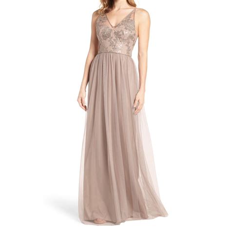 Amsale - Womens Sequined V-Neck Tulle Gown Dress 12 - Walmart.com ...