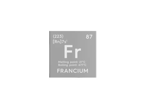Francium Mendeleevs Periodic Table Alkali Metal, Structure, Symbol, Francium PNG Transparent ...