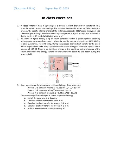 Chapter 3 - Lecture notes for Thermofluid - [Document title] September 17, 2015 In class ...